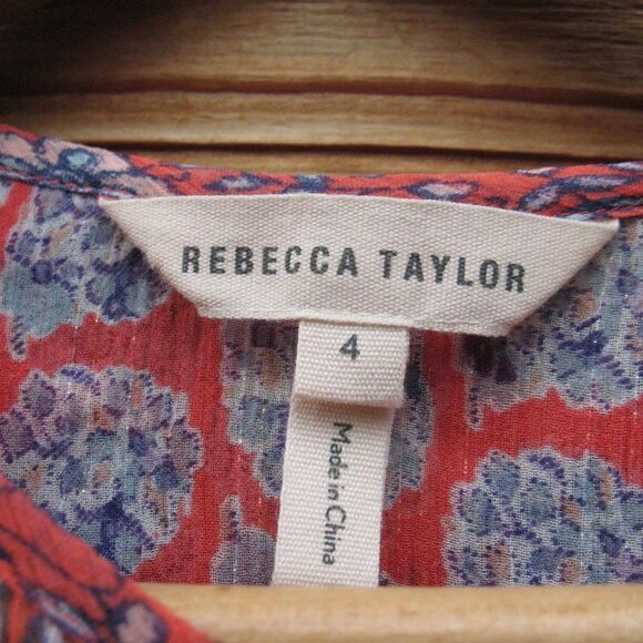 NWOT Rebecca Taylor Amanda Floral Silk Top Blouse - Picture 11 of 11